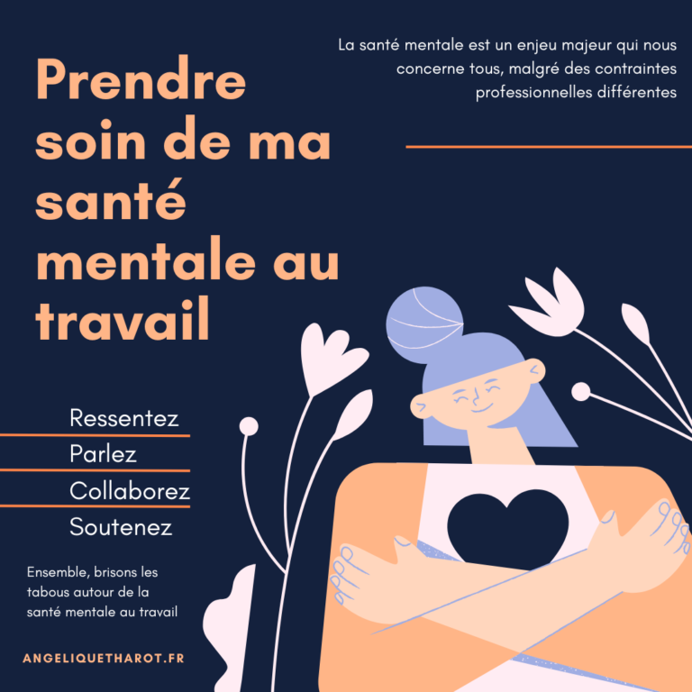 Rose et violet Illustration Sensibilisation santé mentale Publication Facebook